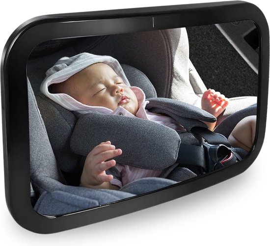 Autospiegel Baby - Verstelbare Spiegel Hoofdsteun Autostoel Achterbank - Veiligheidsspiegel - Baby en Kids - 360 graden draaibaar - Extra Groot
