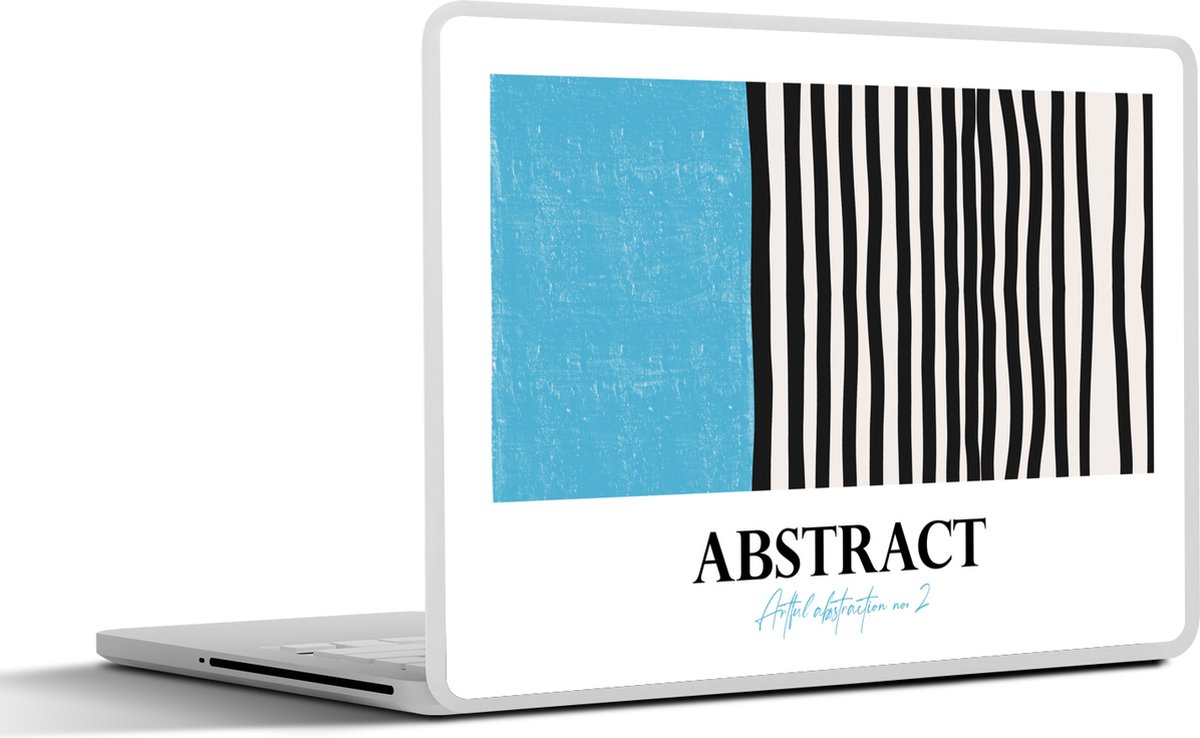 Laptop sticker - 13.3 inch - Blauw - Design - Zwart - Wit - 31x22,5cm - Laptopstickers - Laptop skin - Cover