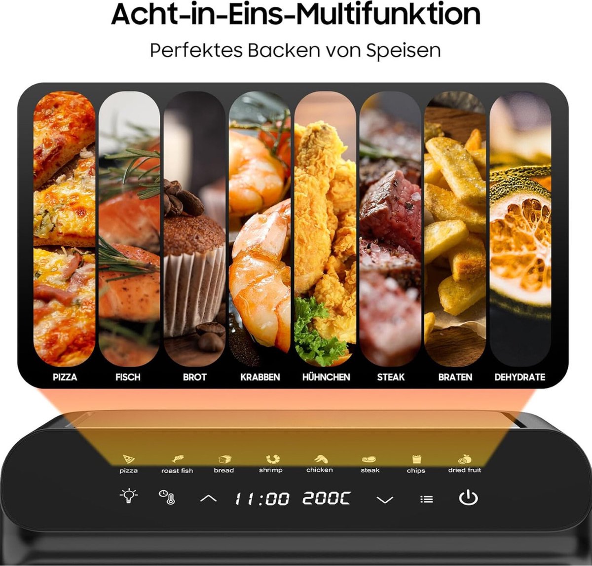 Afbeelding 3 van Equivera Dubbele Airfryer - Dubbele Mand - Dual Cook - Heteluchtfriteuse - Verschillende Programma's - Dual Zone - Mega