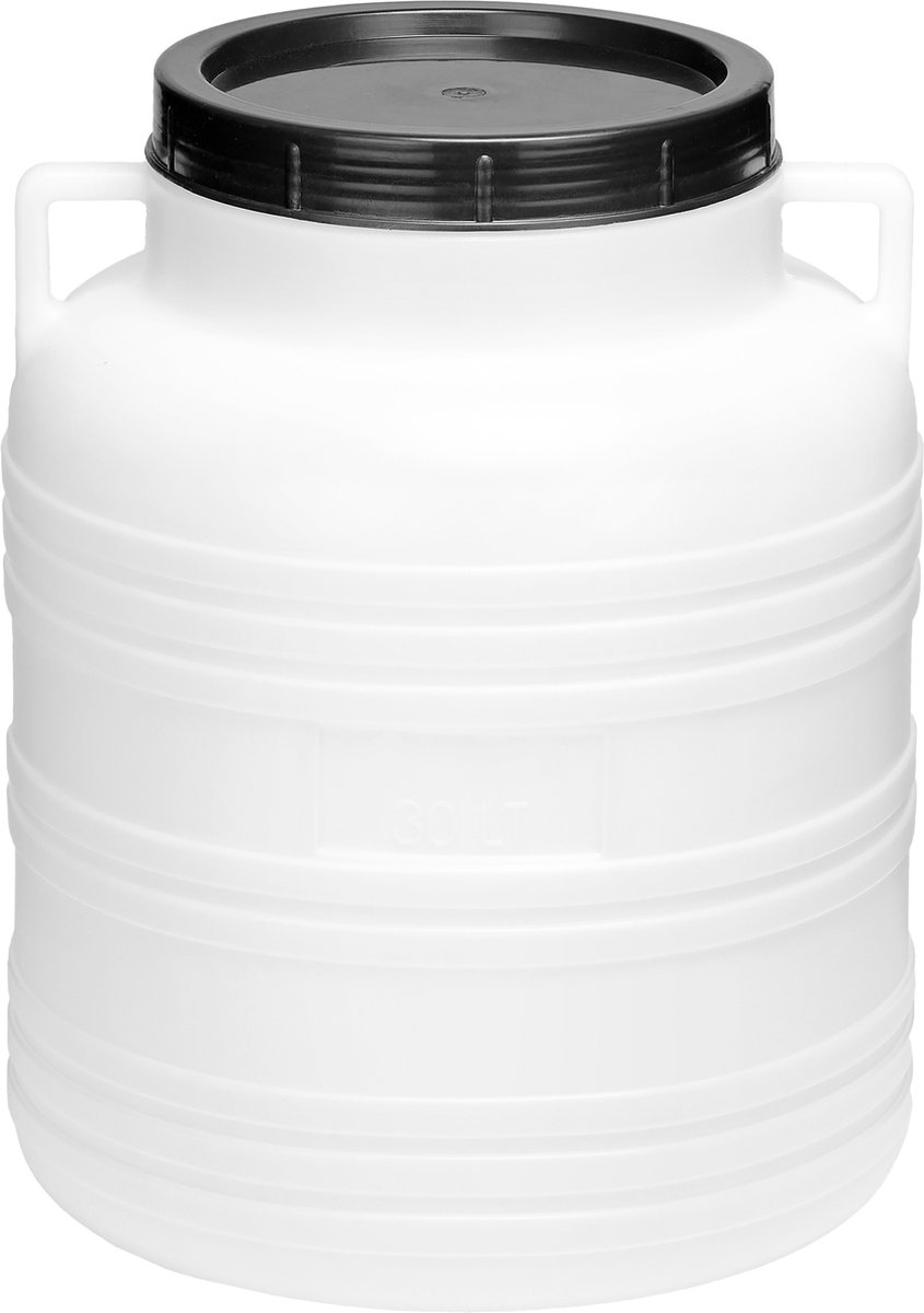 Garronda Regenton 30L kunststof vat levensmiddelcontainer van HDPE voor huis en tuin - GD-0078 Wit