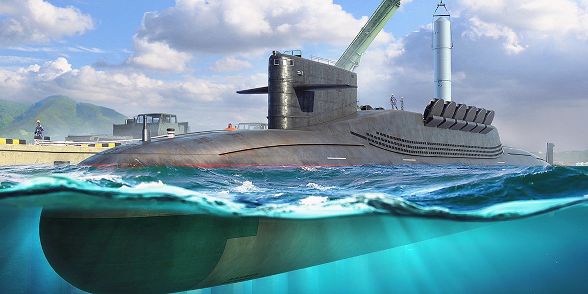 HobbyBoss Modelbouwpakket Militaire voertuigen - 87024 Submarine PLAN Type 094 Jin Class SSBN - Duikboot Plastic - 1:700 - Modelbouw