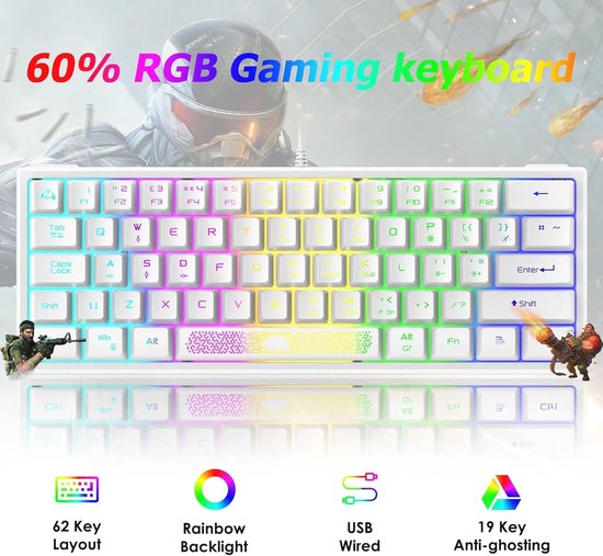 Genesis Rhod 400 Gaming toetsenbord met RGB verlichting US layout