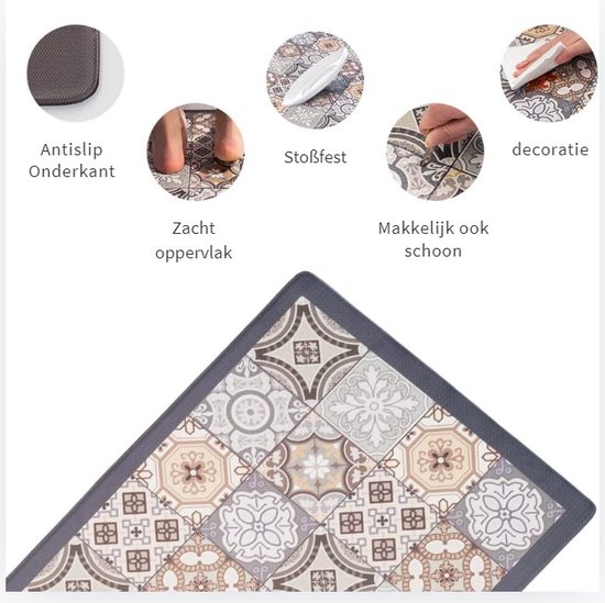 7VSTOHS Keukentapijtenset, 2-delige antislip keukenmat, wasbare keukenmatten en vloerkleden, set voor hal, eetkamer, entree en deurmatset, 40 x 60 40 x 120 cm