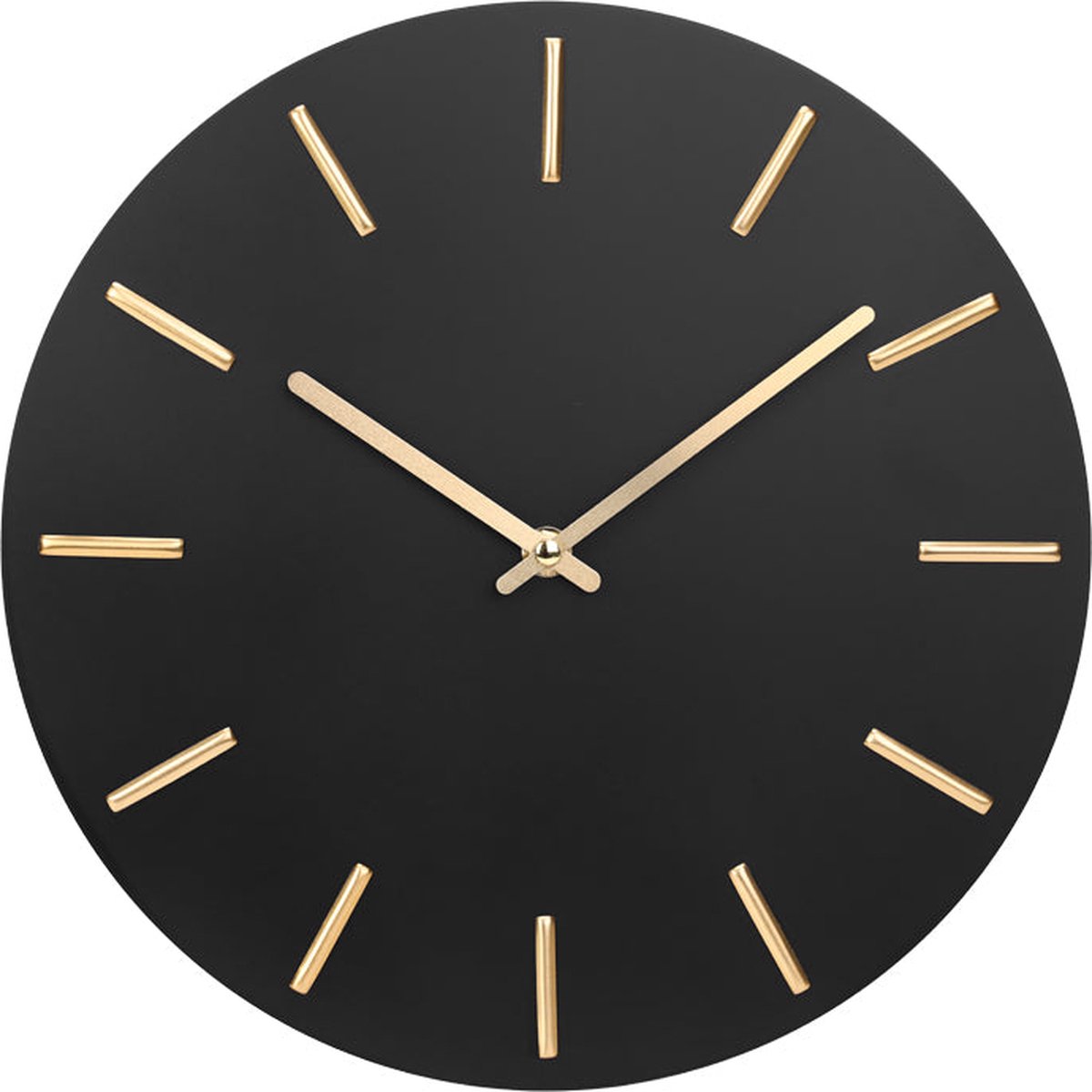 SensaHome Wandklok Jakarta - Moderne Industriële Klok Rond - Minimalistisch Design - - Ø30cm - Zwart