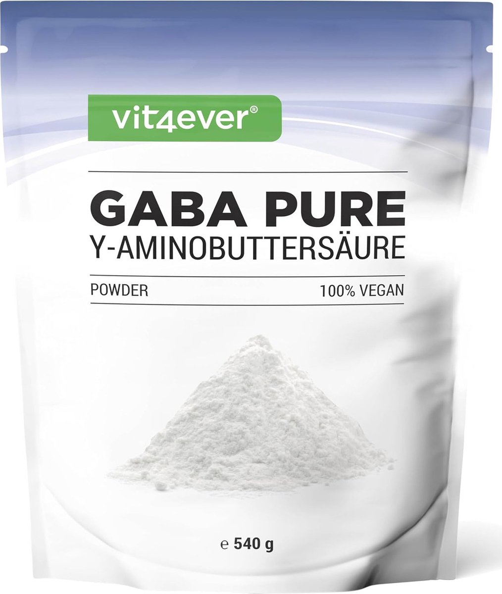 Goedkoopste Gaba Puur - 540 g zuiver poeder zonder toevoegingen - laboratoriumgetest - 100 gamma-aminoboterzuur - 180 porties - veganistisch - premium kwaliteit - Vit4ever