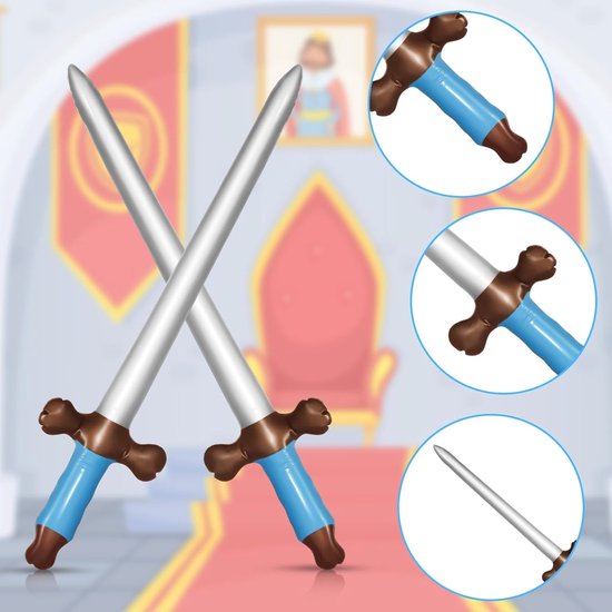 Opblaasbaar piratenzwaard set - 12 stuks, 61 cm, speelgoed voor feestjes en cosplay — afbeelding 2