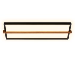 BRILONER Remsa - LED Plafonniére - plafondlamp met indirect licht - warm wit licht - 20 x 60,5 x 4,5 cm - zwart hout