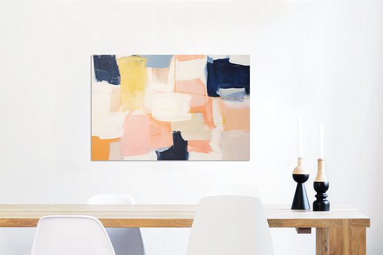 Tableau aluminium 90x60 cm - Décoration murale métal - Art - Abstrait - Rose - Pastel - Décoration murale métal salon - Décoration industrielle - Photo sur dibond - Accessoires industriels chambre