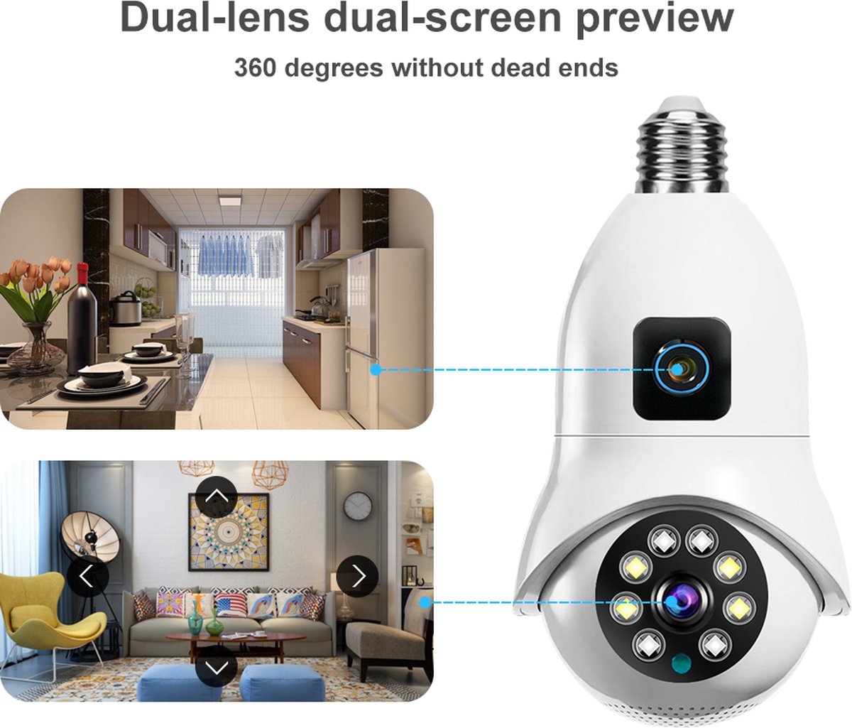 Narvie Smart WiFi IP Camera Beveiligingscamera 360° Draaibaar - afbeelding 3