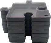 Becko - Stapelbare puzzelsorteerbladen met deksel - Accessoires voor puzzels tot 1500 stukjes - 8 zeshoekige dienbladen (blauw en wit