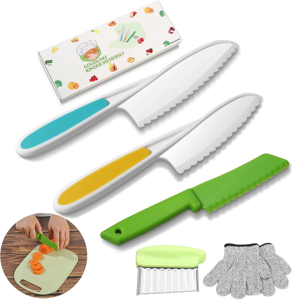 Set van 5 Veilige Kindermessen voor Peuters - Ideaal voor Koken en Snijden van Groenten en Fruit