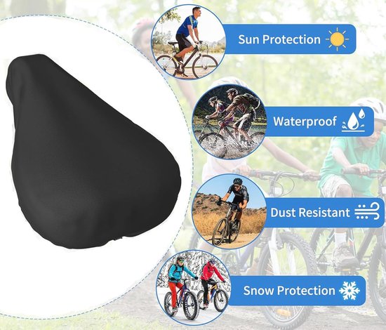 3x Zwarte Zadelhoezen Waterdicht - Voordelige Zadelhoezen Voor De Fiets   Zadelhoes   Pvc Coating   Regenhoes   Fietsaccessoires