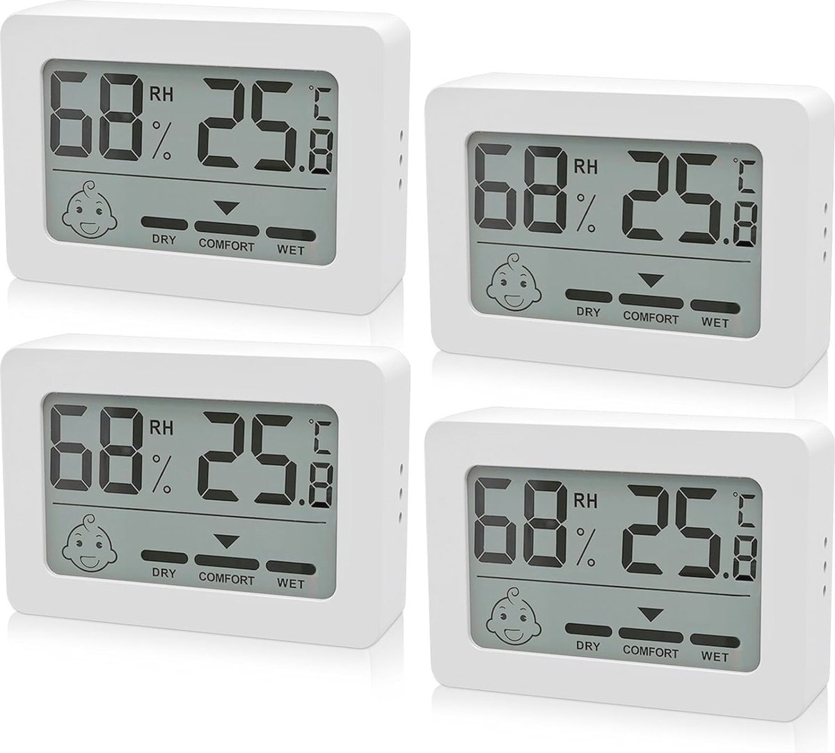 Goedkoopste Digitale thermometer en hygrometer voor binnen met smiley-indicator - Ideaal voor de babykamer, woonkamer en kantoor
