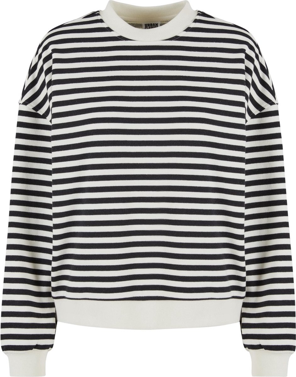 Urban Classics Oversized Striped Crewneck sweater/trui L Zwart