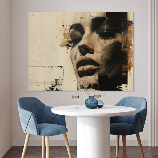 Affiche 120x90 cm - Femme - Visage - Abstrait - Art - Posters - Décoration chambre - Décoration murale salon - Décoration murale chambre