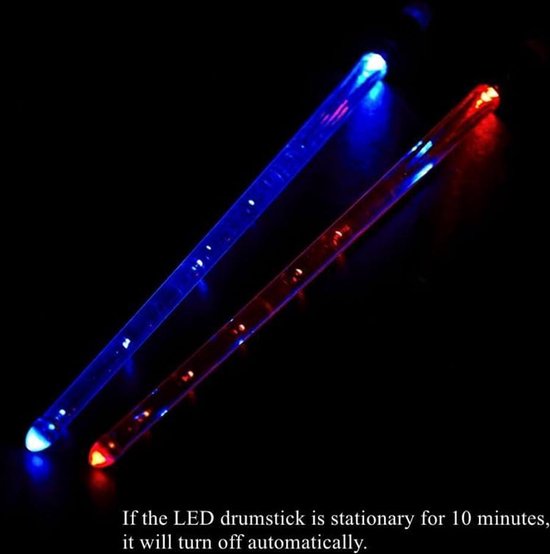 Baguettes De Batterie LED Rechargeables - 15 Couleurs Changeantes - Sac De Rangement Inclus - Pour Batteurs