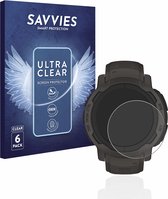 Savvies - Screenprotector voor Garmin Instinct 2 / 2 Solar - Folie Beschermfolie transparant (6 Stuks)