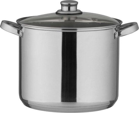 Rösle Basic Line 4-delige Universele Pannenset, 1 Pot Van Roestvrij Staal 1810 Met Glazen Deksel En Schenktuit Vaatwasmachinebestendig