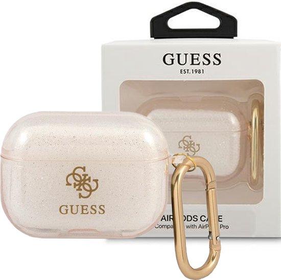 Guess GUAPUCG4GD - AirPods Pro Etui - Glitter Collectie - Goud - Precieze Pasvorm van guess — afbeelding 5