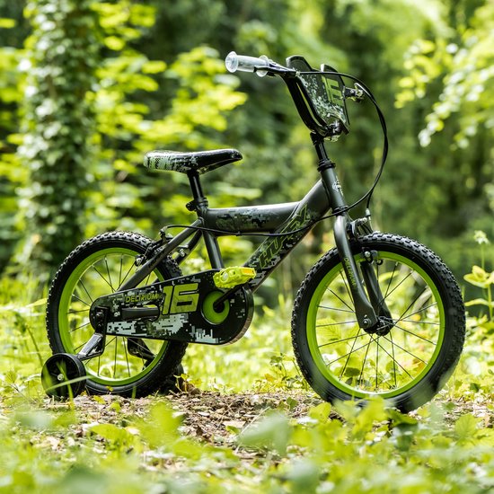 Huffy Delirium 16 Inch Jongensfiets - Grijs en Groen BMX-stijl Kinderfiets — afbeelding 4