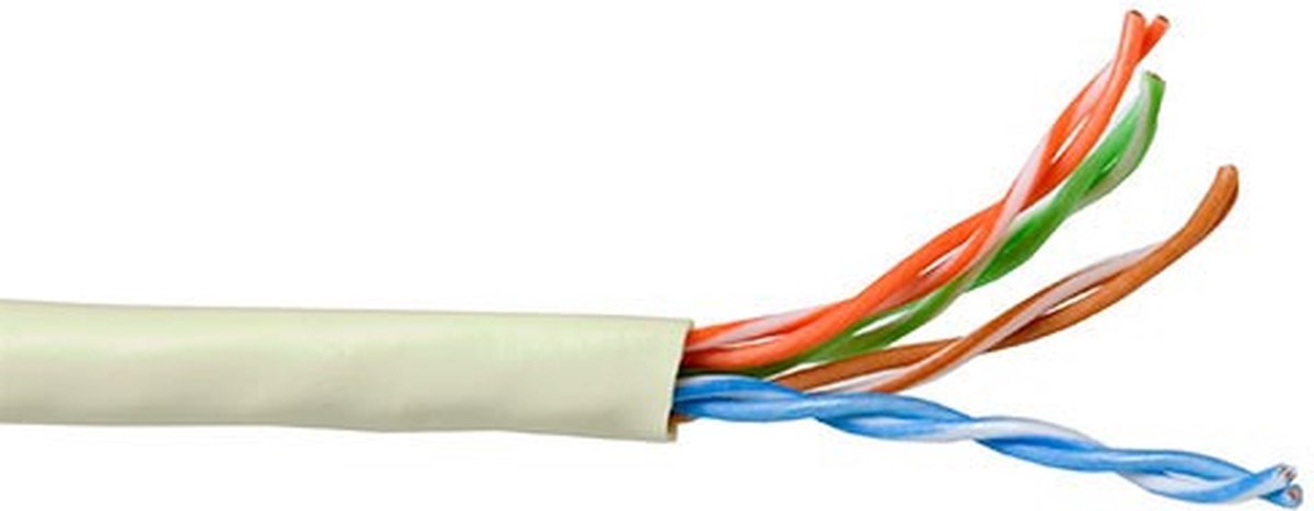 ACT EP100H CAT5E U/UTP Patchkabel Soepel Ivoor - 100 meter