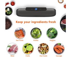 Vacuüm Sealer - Verpakkingsmachine - Voedsel - Met Gratis 10 Stuks Vacuüm Zakken - Huishoudelijk - Afdichting - Zwart - Afdichting Lengte 30Cm -