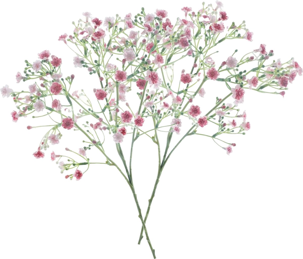 Bellatio Design Kunstbloem Gipskruid Viette - 2x - 45 cm - roze - tak - kunst zijdebloem - Gypsophila