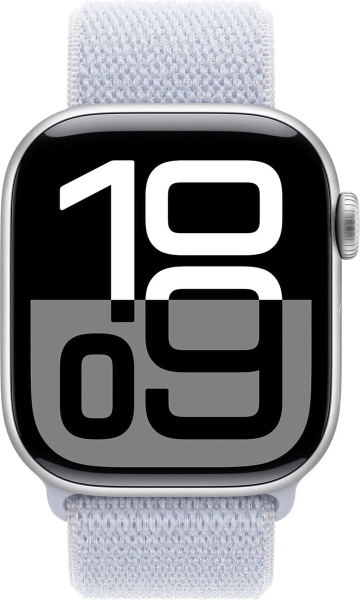 APPLE Watch Series 10 GPS + Cellular 46mm Blue Cloud Sport Loop Smartwatch Silver