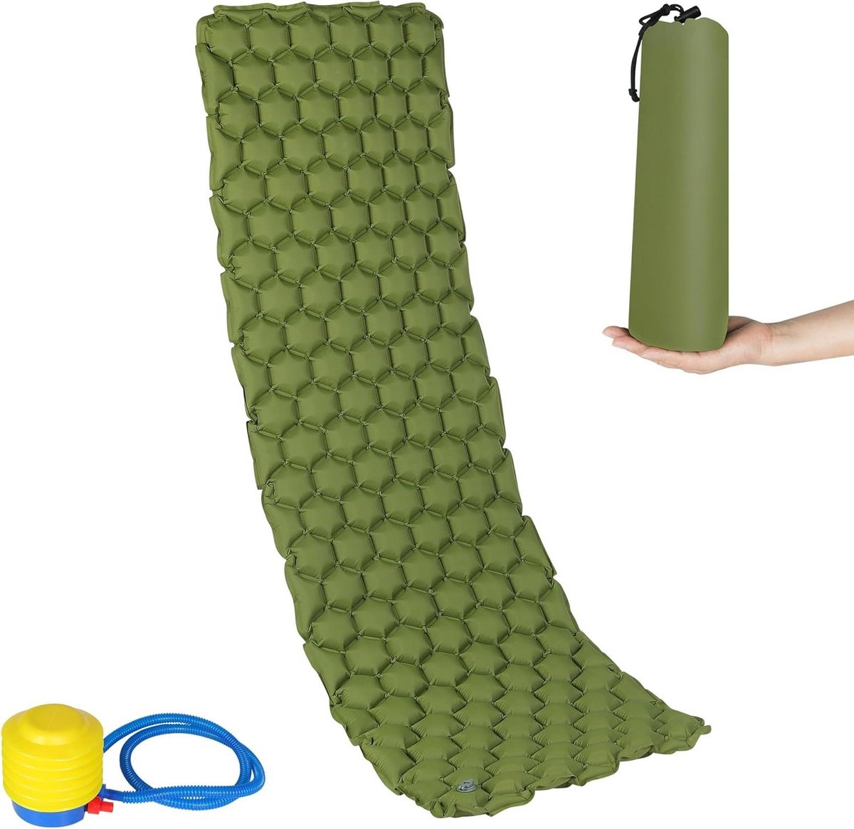 Zelfopblazende Campingmat - Ultralicht en Waterdicht - Opblaasbaar Matras met Luchtpompventiel - Antislip en Opvouwbaar - Wandelen en Reizen