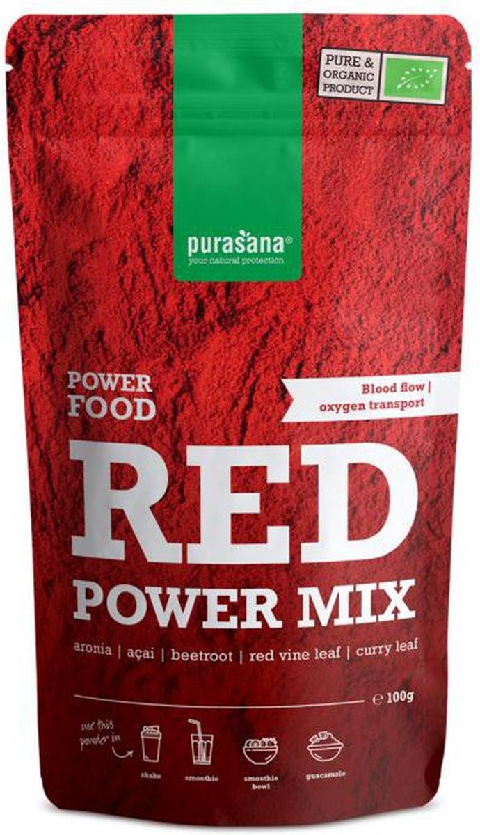 Goedkoopste Purasana Red power mix bio 100 Gram