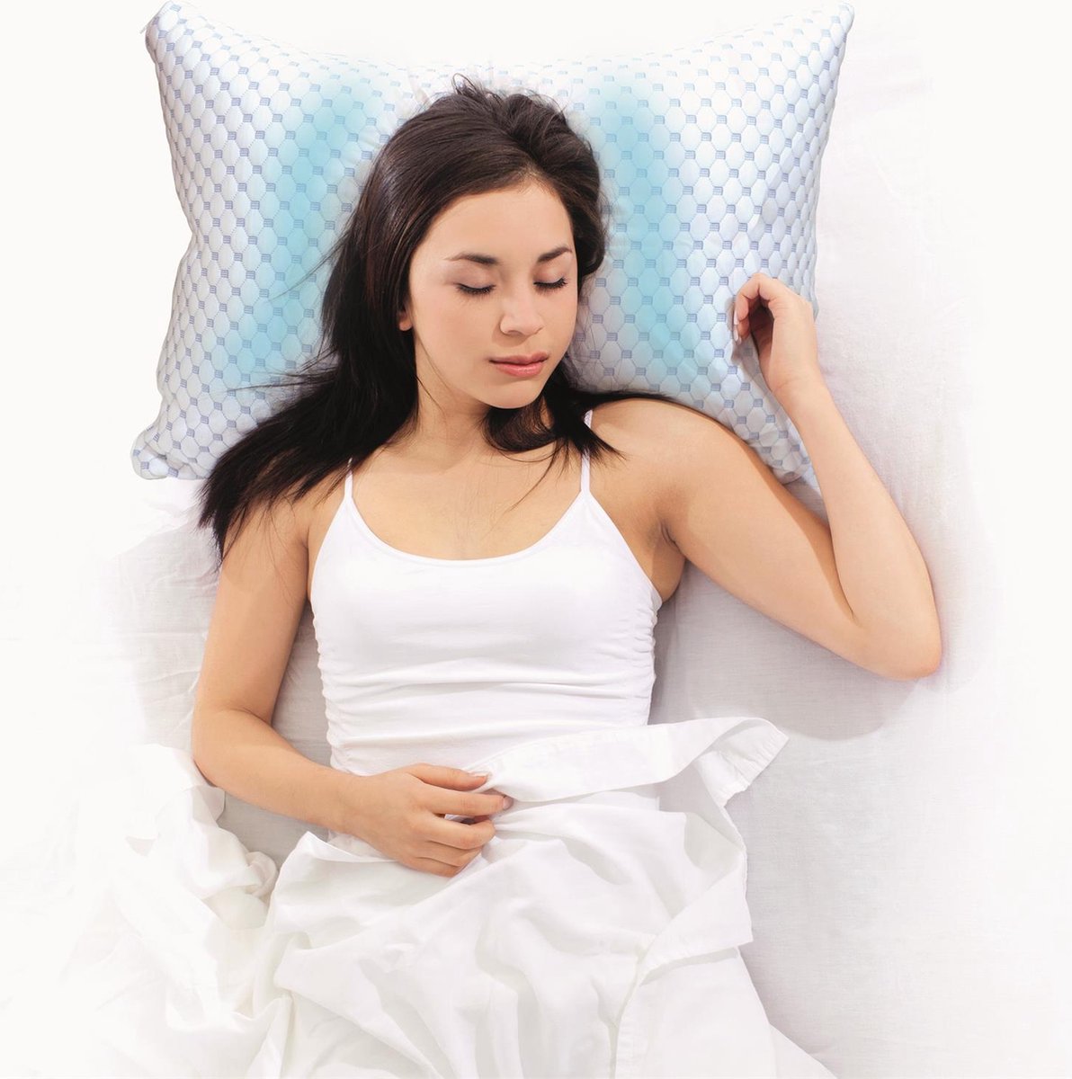 WDMT Hoofdkussen - 66 x 50 cm - Verkoelend en Drukverlagend Slaapkussen - Verbeterd Slaapcomfort - Wit