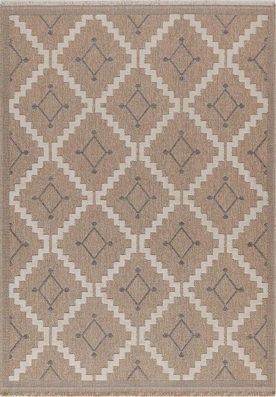 Hanse Home Sole Vloerkleed voor de woonkamer, laagpolig, modern, abstract, gemêleerd, used look, in vintage stijl, Öko-Tex woonkamertapijt voor eetkamer, kinderkamer, tienerkamer, hal, crèmegrijs, 120