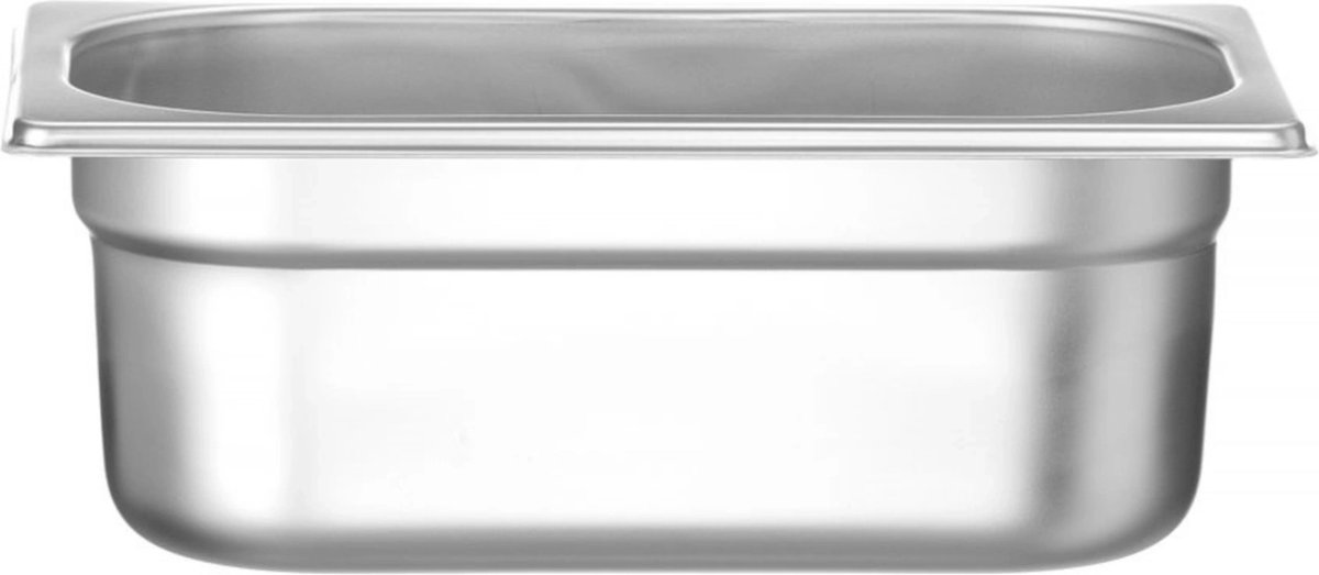 HENDI Gastronormbak 1/4 – 2,8L – Hoogwaardig roestvast staal – Stapelbaar – 100 mm hoog
