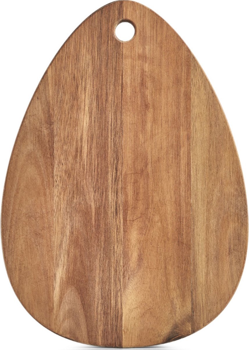 Zeller Snijplank druppel vorm - acacia hout - 29 x 40 cm - serveerplank/hapjes plank