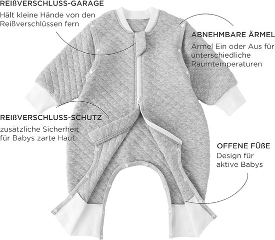 Yoofoss Slaapzak voor baby's met voeten, 0,5, 1,0, 1,5, 2,5 TOG, herfst