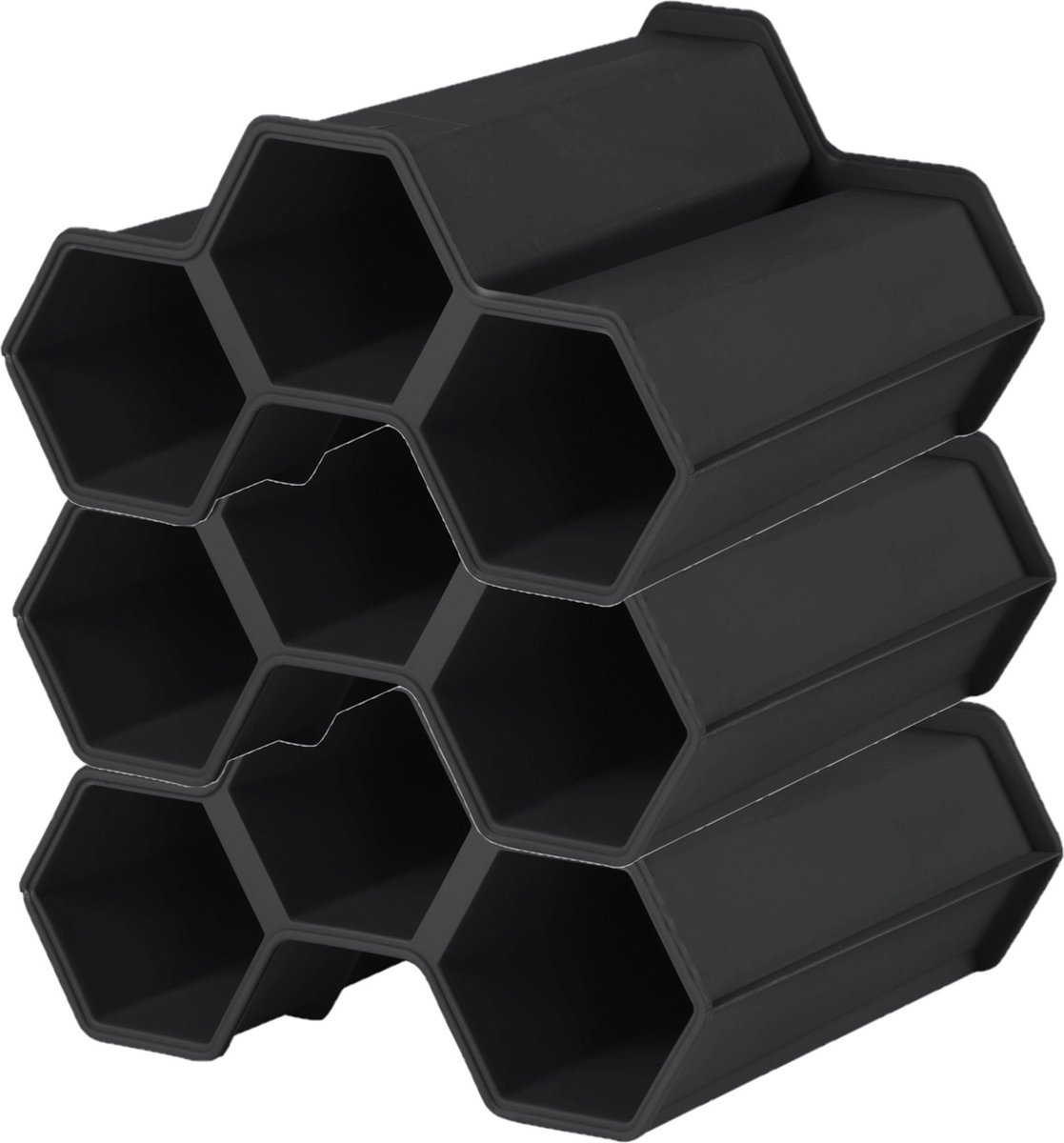 EDA Stapelbaar wijnrek module - voor 18x flessen - L34 x B31 x H18 cm - Wijnfles houder hexagon