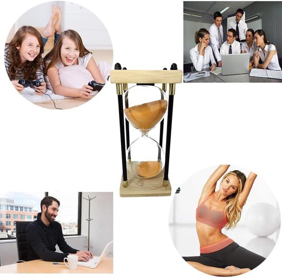 30 minuten Houten Zandloper Timer Kinderen Zand Timer Set Grote Zandloper Timer Bureau Slaapkamer Party Vakantie Houten Zandloper Timer Zandloper Gift Woonkamer Kantoor Decoratie (30 minuten