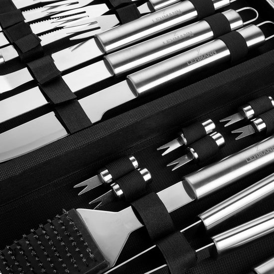 BBQ Set - 26-delige Barbecue Toolbox - Luxe Barbecuegereedschapset Koffer - Se