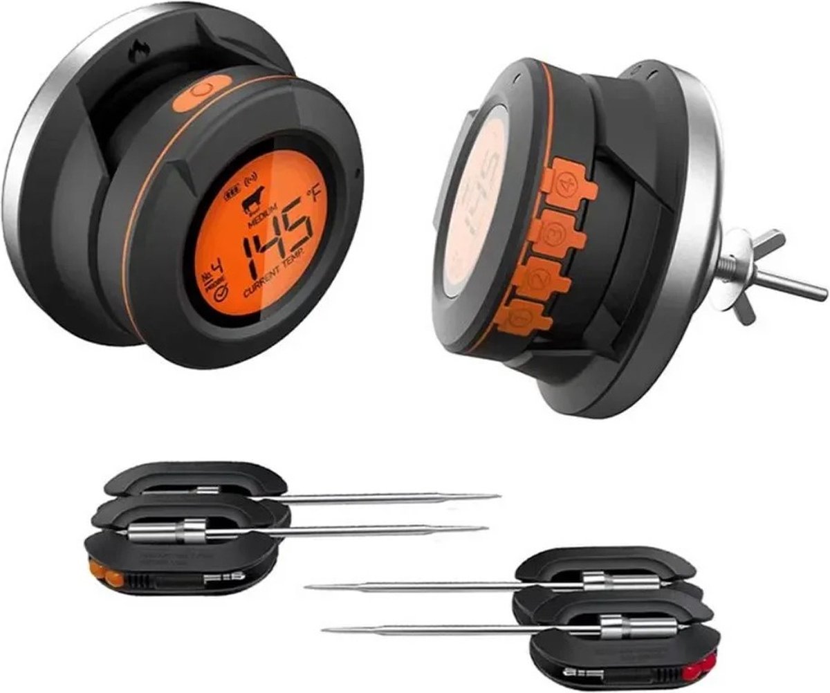 Directly Digitale BBQ Thermometer BBQ Thermometer Digitale Thermometer Voor Houtskool BBQ Incl 4 Temperatuurmeters Incl App Bluetooth Perfect Voor Vlees Vis Gevogelte