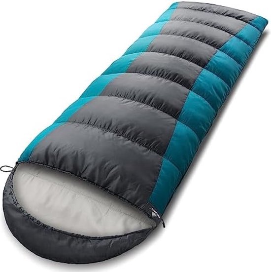 Sportneer Slaapzakken voor volwassenen 220×80cm, Kinderslaapzak 3-4 seizoenen lichtgewicht backpacken slaapzak koud weer en warm, compact, camping slaapzak (Hemelsblauw