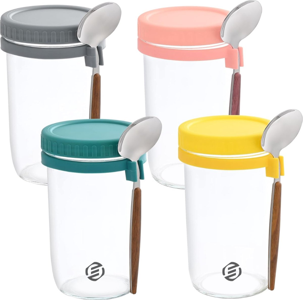 Equivera Overnight Oats Potjes - Muesli Beker - Mason Jar - Havermout - Set - Must have voor jouw ontbijt