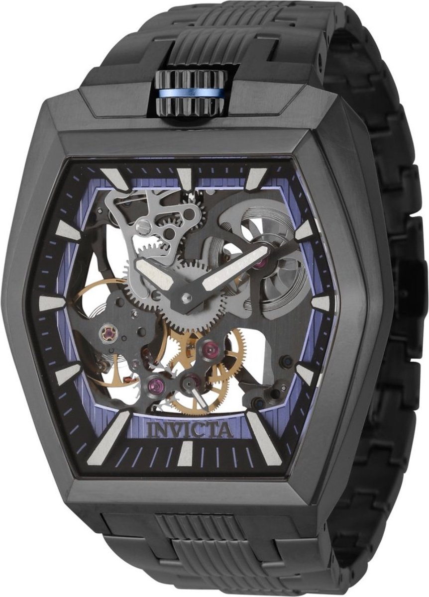 Invicta Akula 44015 Heren Horloge - Waterdicht - Analoog - Mechanisch Uurwerk - Roestvrij Staal met zwarte Wijzerplaat - 48mm
