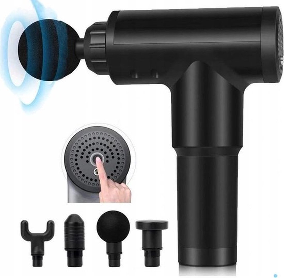 BALORS Massage gun – Massage pistool – Massage apparaat – Spierherstel Sport en Relax massage – 4 opzetstukken – professioneel meerdere krachtige standen – draadloos – oplaadbaar fitness
