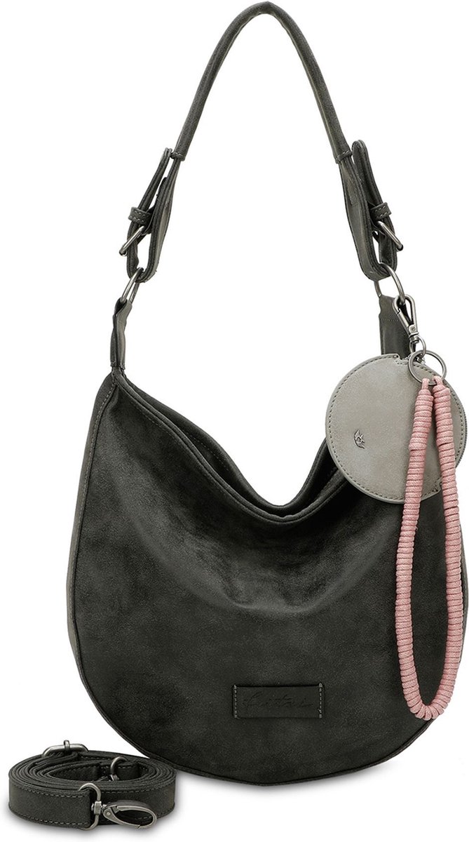 Fritzi aus Preußen Schoudertas Fritzi Hobo Vintage Shoulder Bag Black Idol Zwart