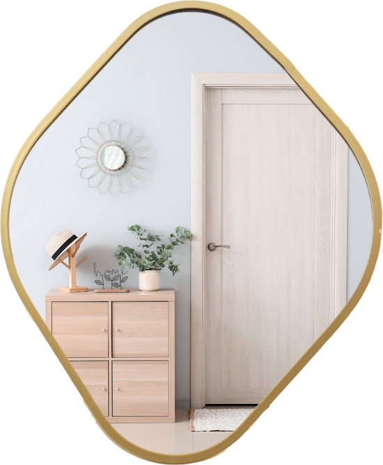 MISOU Spiegel - Organische Vorm - 27x34cm - Wandspiegel - Goud - Miroir Mural - Ariel