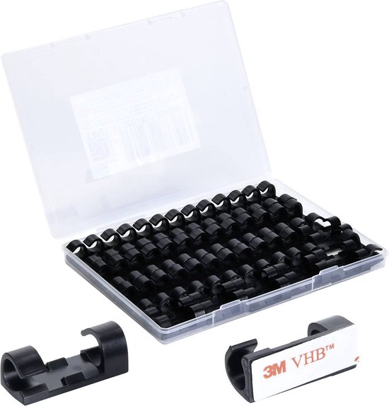 TRU COMPONENTS T24CA077 Support de câble autocollant TC-12888580 Plage de Ø du faisceau 5 à 9 mm noir 50 pc(s)