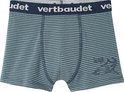 Jongensboxershort met blauwe en groene strepen en een haai print.