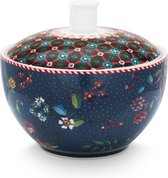 Pip Studio Berry Blues Blue sucrier 300ml - Sucrier bleu foncé avec fleurs - porcelaine