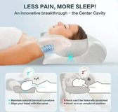 Bol.com 1 Stuk - Traagschuim - Cervicale Kussen - 2 In 1 - Ergonomische Contour - Orthopedisch Kussen - Voor Nekpijn - Voorgevor... aanbieding