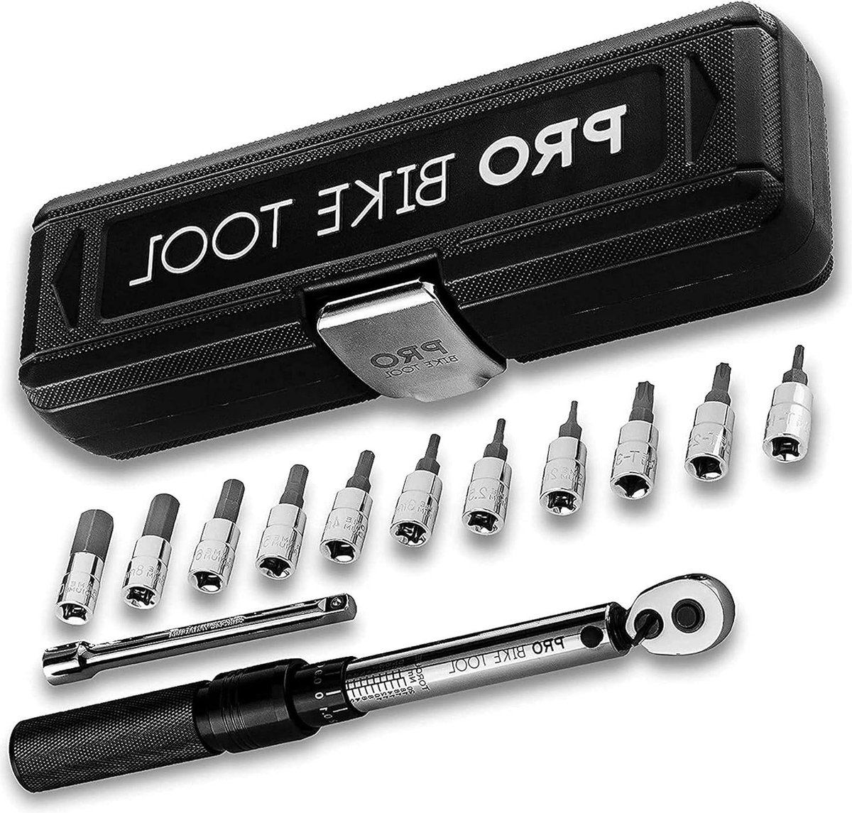 Momentsleutel Fiets 1-4 Inch Drive Click 2-20 Nm Fietsonderhoudsset Racefietsen Mountainbikes Inclusief Inbus Torxdoppen Verlengstuk Opbergdoos